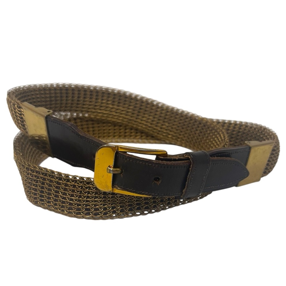 Vintage Arrow metal mesh & leather belt M